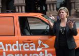 Andrea Horwath and her gas guzzling SUV